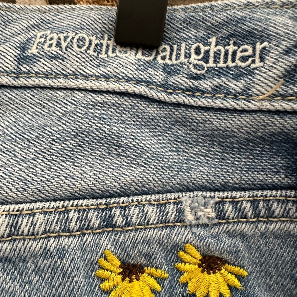 Favorite Daughter The Tommy mid rise boyfriend Blue Embroidered Jeans size 31 - Picture 3 of 12